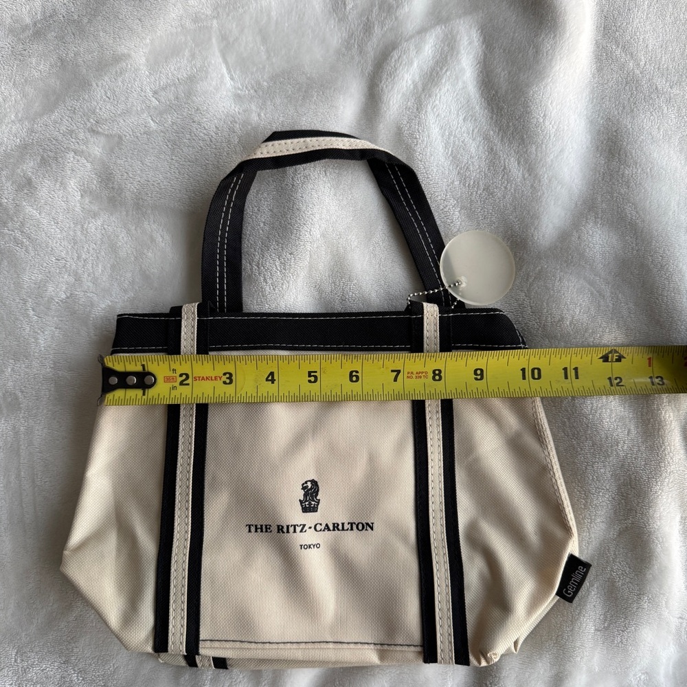 Ritz Carlton Tokyo Mini Tote Bag in Cream and Black - Picture 10 of 13